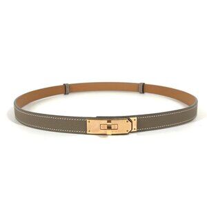 HERMES Kelly belt Accessories belt Epsom Etoupe gray